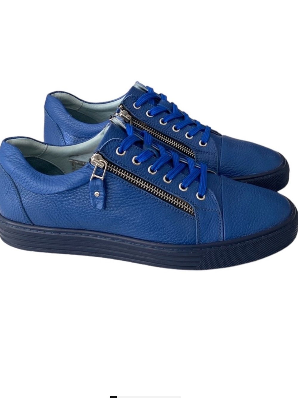 United Turkish Blue Leather Sneakers
